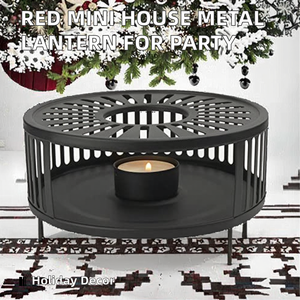 Mini House Type Red Stainless Steel Handmade Moroccan Style Lantern Christmas Home Decoration for Party and Courtyard Use - Product Image 2