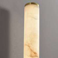 Applique murale LED en albâtre espagnol, design moderne et épuré, cuivre, lumière blanc chaud 3000K, durée de vie 10000 heures, pour salon et chambre