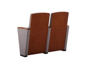 Chaise d'auditorium en bois de style moderne avec tablette d'écriture en tissu, solution économique pour sièges publics d'église, vente directe d'usine