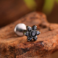 Milky Way Bijoux de piercing mignons pour enfants en Titane ASTM F136 16G, Piercings de nez en forme de fleur, Anneaux cochléaires, Clous d'oreille pour cartilage et hélix