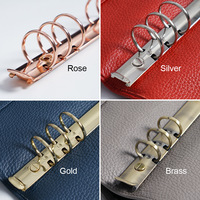 Classeur à feuilles mobiles à six anneaux pour ordinateur portable en bronze vieilli A5 A6 A7 Clips de remplacement Anneaux en métal Accessoires détachables Échantillon gratuit
