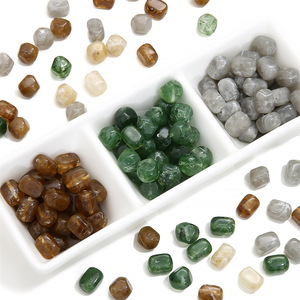 Cuentas sueltas de resina, cuentas sueltas de resina irregulares con agujeros, accesorios para collar y pulsera DIY - Product Image 3