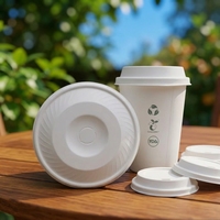 Couvercle biodégradable réutilisable et sans plastique en bagasse écologique, anti-fuite, pour gobelets à café jetables