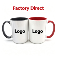 Mug personnalisé par sublimation, mug en céramique bicolore, mug de 15 oz, impression intégrale, mug pour cadeau promotionnel, approvisionnement en gros
