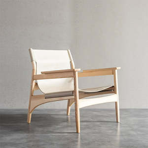 Fauteuil d'appoint moderne en bois massif, <span class=keywords><strong>chaise</strong></span> de salon individuelle avancée pour salon, balcon, espace de détente confortable à la maison - Product Image 5