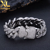 Pulseras Cubanas Gruesas Unisex, Chapadas en Oro de 14K, Aleación de Cobre de 0.3mm, Engaste de Garra, 6 Filas de Cadenas de Circonitas, Estilo Hip Hop