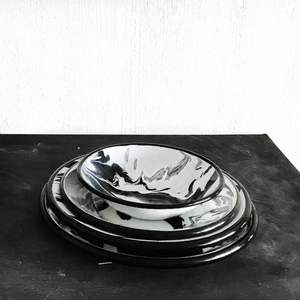 Vaisselle en émail personnalisée de haute qualité en granit marbré rond de petite et grande taille en gros en Chine, assiettes pour enfants - Product Image 2