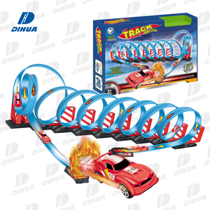 DIHUA Jouet <span class=keywords><strong>Circuit</strong></span> de course infini avec véhicules à rétrofriction pour garçons, ensemble de jeu interactif pour enfants, cadeau pour intérieur et extérieur - Product Image 1