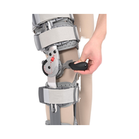 Attelle de genou médicale réglable à charnières, immobilisateur orthopédique pour jambe, orthèse de genou pour l'arthrose, cadre en acier composite