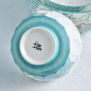 Vente en gros de vaisselle en céramique moderne, ensemble d'assiettes et de bols au design bohème européen, ensemble de vaisselle pour la famille - Product Image 3