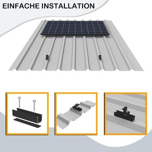 Kit de rails de montage solaire 12 cm 30-35 mm compatible avec le système de fixation latérale des modules solaires - Product Image 4