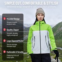 Veste coupe-vent imperméable à coque rigide unisexe avec logo personnalisé, veste d'extérieur à capuche zippée pour la randonnée, les voyages et les sports en plein air