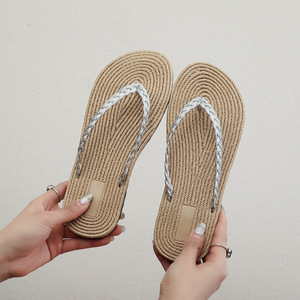 Studenti estivi in <span class=keywords><strong>paglia</strong></span> <span class=keywords><strong>infradito</strong></span> moda per <span class=keywords><strong>ciabatte</strong></span> ragazze sandali Casual per le vacanze al mare scarpe da spiaggia - Product Image 4