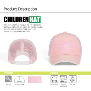 Cappello da camionista con paillettes per ragazze regolabile in poliestere traspirante Mes estivo per bambini cappelli da baseball cappellino per bambini