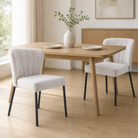 Chaises de salon modernes et simples sans accoudoirs, empilables, en tissu rembourré, avec pieds en métal
