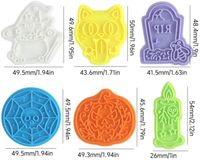 Cortadores de Galletas de Halloween, Paquete Variado de Cortadores de Galletas Espeluznantes 3D: Lápida, Fantasma, Gato, Telaraña, Calavera, Vela, Calabaza