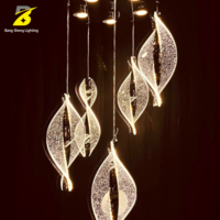 Lustre en cristal torsadé de luxe, luminaire suspendu multi-niveaux pour villa, salon à plafond haut