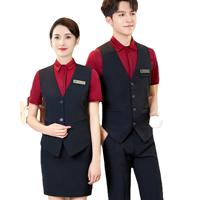 Chemises à manches courtes unisexes printemps et été personnalisées costumes professionnels uniformes de bar de restaurant chemises de serveur KTV d'hôtel