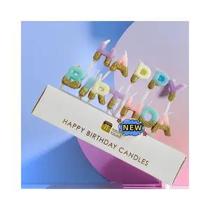 Candela di compleanno dell'alfabeto inglese Plug in Cake Baking Decoration Plug in Gold Powder Candle Party Decoration