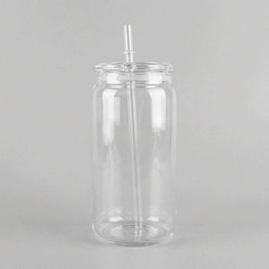 16Oz Clear Plastic USA Stocked Cups-BPA-Free Minimalist Camping Travel <b>Bottle</b> with Screw-On for for Adults - Product Image 1