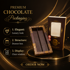 Luxury Drawer <strong>Chocolate</strong> &amp; <strong>Sugar</strong> Gift Box with Window Gold Foil Stamped Recyclable Rigid Boxes Custom Logo Premium Packaging - Product Image 2