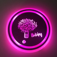 Support de Gobelet LED RGB Automatique Rechargeable par USB, Lumière de Décoration Intérieure pour Logos de Voiture, Éclairage Intérieur Automobile