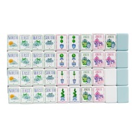 Mahjong américain classique bleu clair à 4 couches en acrylique, motif nuage, portable, écologique et divertissant