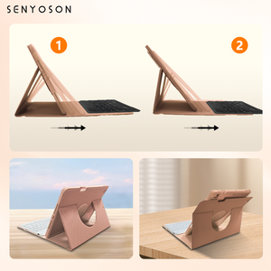 Syx 360 Độ Xoay Acrylic Da TPU Bảo Vệ Trường Hợp Đối Với iPad 5th/6th Gen Không Khí 1/2 9.7 Inch Phẳng Máy Tính Bảng Bìa - Product Image 3