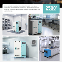 Kompresor Udara Scroll Tanpa Oli Stasioner 8 Bar Kontrol PLC PM VFD 11 KW 22 KW 7.5 KW