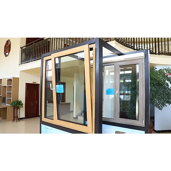 Sound Proof Aluminum Clad Wood Window with Double Glazed Glass Aluminium Doors and Windows aluminium tilt & turn windows