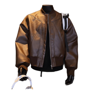 Full Sleeves Men's Cowhide <b>Leather</b> <b>Jacket</b> New Style Cowhide <b>Leather</b> <b>Jackets</b> Windproof <b>Leather</b> <b>Jacket</b> For Sale - Product Image 1