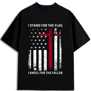 Camiseta con Estampado de la Bandera Americana para Hombre, 100% Algodón, 180 g/m², Modelo MBT-506641556, Envío desde Almacén en EE. UU. - Product Image 1