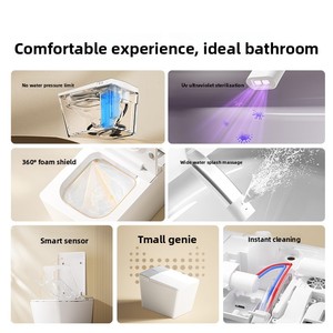 WC di Lusso con Spruzzo d'Acqua Automatico e Bidet Riscaldato, Sanitari Intelligenti a Pavimento, Set con Vaso Quadrato Intelligente - Product Image 4
