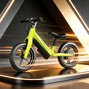 Vélo d'équilibre électrique pour enfants 12 pouces 100W 24V, vélo d'équilibre électrique <span class=keywords><strong>avec</strong></span> siège réglable en vitesse sécurisée pour enfants de 5 à 12 ans - Product Image 2