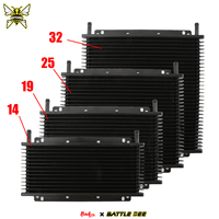 BATTLEBEE Nouveau kit de radiateur à plaques empilées automatique universel à 25 rangées, refroidisseur d'huile de transmission, alliage d'aluminium noir, systèmes de refroidissement