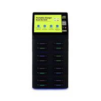Estación de Carga Compartida WOSHI con Logotipo Personalizado, 4/8/12/16 Ranuras, Carga Rápida de 60W, 4G/3G/2G, Pantalla de 10.1 Pulgadas, Batería Portátil de 8000mAh