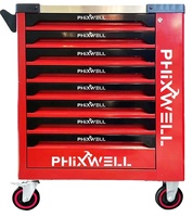 PHIXWELL Armoire à outils roulante classique à 8 tiroirs en fer et en métal avec ensemble d'outils pour la réparation automobile