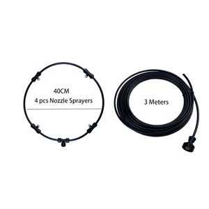 เส้นผ่านศูนย์กลาง 40 ซม.สีขาวพัดลม Misting Kit พร้อมปั๊มเงียบ 3M Misting Line <span class=keywords><strong>4</strong></span> หัวฉีดทองเหลือง 3/<span class=keywords><strong>4</strong></span> นิ้วอะแดปเตอร์เชื่อมต่อแหวนพัดลมกลางแจ้ง - Product Image 5