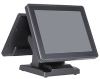 Sistema POS con Pantalla Táctil Capacitiva Dual de 15 Pulgadas, Caja Registradora para Restaurante, Supermercado, Comercio Minorista, Disponible en Stock