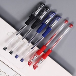 Ingrosso 0.5mm penne in Gel di inchiostro promozionale sfuso rosso nero blu firma penne Gel regalo pubblicità cancelleria ricaricabile - Product Image 3