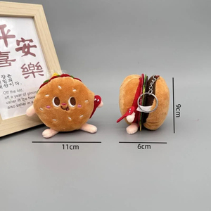 Phim hoạt hình sáng tạo mô phỏng thực phẩm đồ chơi sang trọng bông Hamburger gà chân Keychain Arcade Claw Máy búp bê sang trọng - Product Image 2