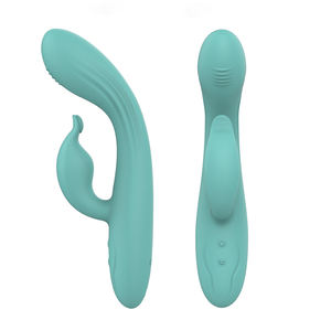 Doppelkopf-Vibrationsmassagegerät mit Heizfunktion, G-Punkt- und Klitoris-Stimulator aus Flüssigsilikon, Rabbit-<span class=keywords><strong>Vibrator</strong></span> für Frauen, Erwachsenenspielzeug - Product Image 1