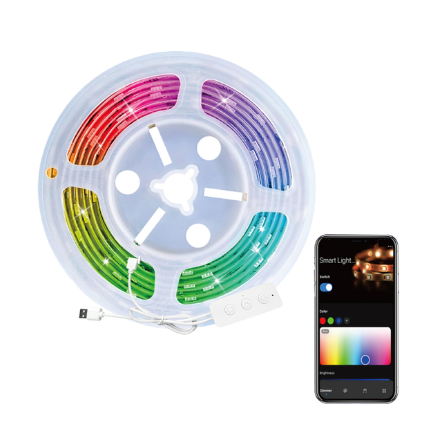 RGBIC Smart LED Strip Light 5V USB, WiFi 2.4G APP Control Music Sync Works with Alexa Google Home Tuya Timer Voice Control