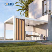 Pergola de jardin en aluminium avec toit étanche et télécommande