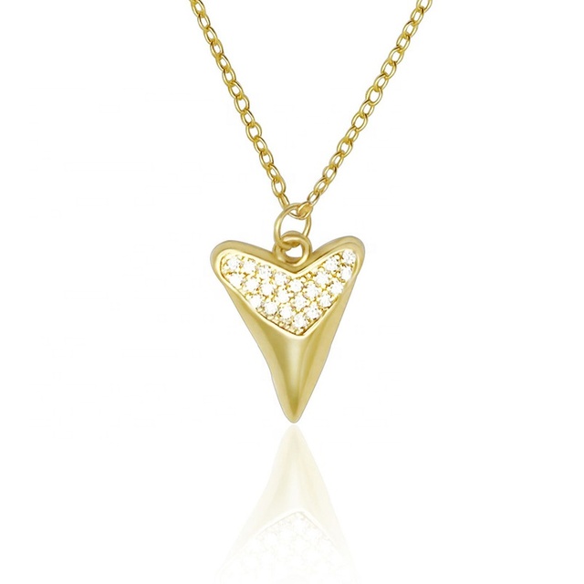 Gemnel 925 Sterling Silver Jewelry Fashion Shark Teeth Necklace Women
