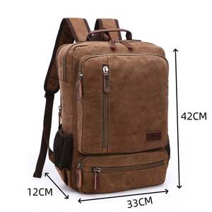 Sac à dos de sport de voyage pour homme avec logo personnalisé, sac à dos vintage imperméable pour ordinateur portable, sac à dos en toile grande capacité pour étudiants - Product Image 6