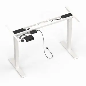 Tavoli in legno da scrivania motorizzati ergonomici regolabili in altezza per ufficio a doppio motore elettrico Smart Sit To Stand Table Frame