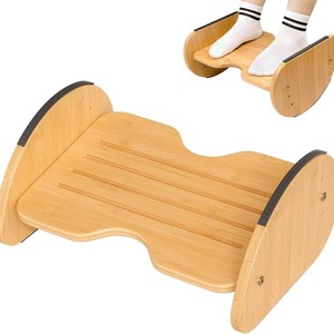 <b>Wooden</b> Footstool Adjustable Ergonomic Rocking Footrest For Home Office Use - Product Image 1
