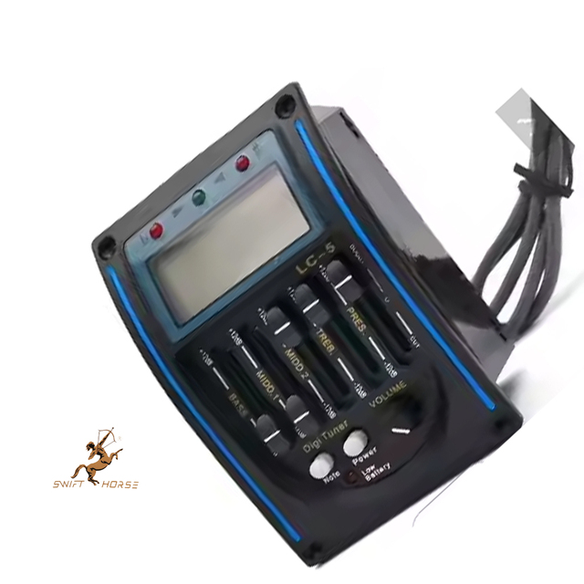High Quality Acoustic Guitar Pickup Equalizer Wholesale EQ LC-5 Digital Tuner Pickup Guitar Accessories LCD Amplifier