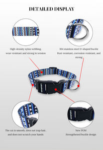 כלב צווארון בוהמיאן הדפסה פוליאסטר חיית מחמד מתכווננת צווארון הדפסה דיגיטלית מותאם אישית עבור כלבים - Product Image 3